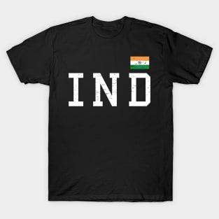 IND India Flag in Tricolor Desi Indian Patriotic Design T-Shirt